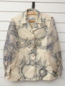 Vintage Christian Dior Boutique linen jacket with grosgrain buttons and chiffon sleeves