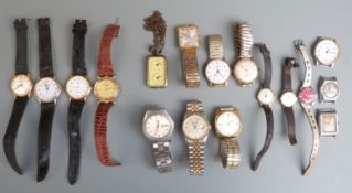 Fifteen various ladies and gentleman's wristwatches including Tissot Seastar automatic wristwatch