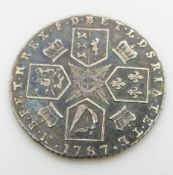 George III 1787 sixpence with semee of hearts, VF