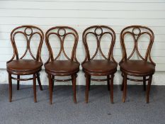 Four bentwood bistro chairs, 87cm high