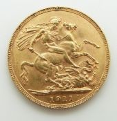 1911 George V gold full sovereign