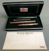 Four silver pencils including one Omas Rinascimento in original box with paperwork.