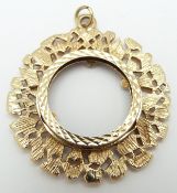 A 9ct gold coin mount, 8.3g