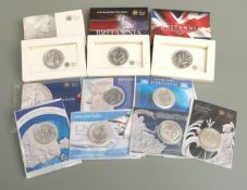 Ten Royal Mint silver 1oz Britannia coins 2003-2012