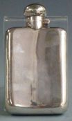 George V hallmarked silver hip or spirit flask with bayonet cap, Birmingham 1939 maker J B