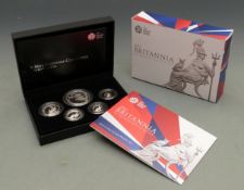 Royal Mint 2013 Britannia five coin silver proof set, cased with certificate, booklet and box
