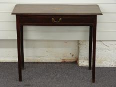 Georgian mahogany side table, the top inlaid with a shell flanked by two eight-point stars, the