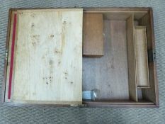 Oak writing slope and smaller oak box