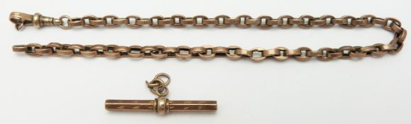 Victorian 9ct rose gold fob chain, 11.7g