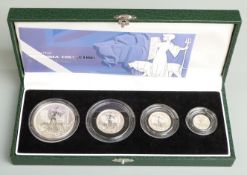 2001 Royal Mint silver proof Britannia Collection, cased with certificate