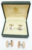 Two pairs of silver cufflinks, one pair in original box and depicting fox heads