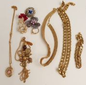 A collection of costume jewellery including brooches etc