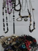 A collection of jewellery including necklaces etc
