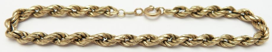 A 9ct gold rope twist bracelet, 3.6g