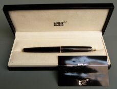 Montblanc Generation ballpoint pen with black resin barrel and cap, chrome fittings and star cap,
