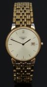 Longines Les Grandes Classiques gold plated gentleman's wristwatch ref. L5.632.2 with date aperture,
