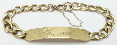 A 9ct gold identity bracelet, 18.3g