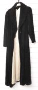 First quarter of 20th century ladies floor length velvet evening coat with ruched collar and