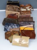 Collection of 20 handbags including leather Kurt Geiger, alligator Waldy bag, Bally etc