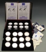 A collector's case containing 24 crown sized silver coins in honour of HM Queen Elizabeth the