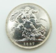 Queen Victoria Jubilee 1887 silver crown, VF+