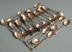 Twenty eight hallmarked silver tea and coffee spoons comprising three sets of 6 and two sets of 5,