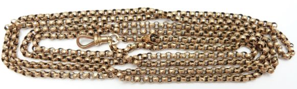 A 9ct rose gold faceted guard chain, 40.9g, 79cm drop