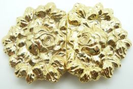 A silver gilt buckle with rose decoration