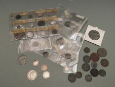 A coin collection to include Roman, Charles I, Charles II, Elizabeth I, William III, George II,