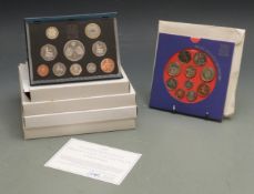 Five Royal Mint UK proof coin sets to include 1997, 1998, 2000, 2001 and 2005 together with a 2004