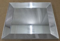 CHARITY Retro style mirror with bevelled edges, 130 x 110cm overall