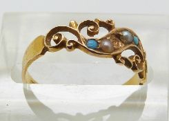 Edwardian 15ct gold ring, Birmingham 1901, in original box