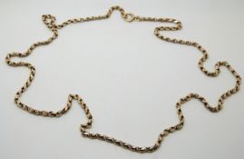 Victorian 9ct rose gold necklace made up of double oval links, 18.1g, 39cm drop