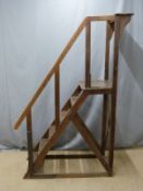 Set of 19thC library or similar steps, height 188cm