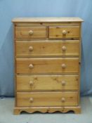 Modern pine chest of two over four drawers, W85 x D43 x H118cm