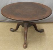 19thC circular mahogany coffee or occasional table, diameter 80 height 48cm