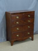 19thC straight front chest of two over three drawers, W90 x D44 x H110cm