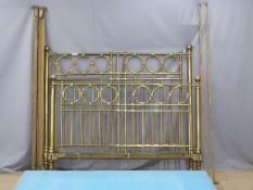 19thC brass double bed frame, to suit a mattress size of 5ft 6inch x 6ft 6inch