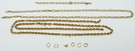 Two 9ct gold chains, 8.1g