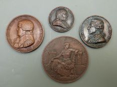 Four 18th, 19th and early 20thC bronze coin medals, John, Earl of Eldon, Josephus Haydn, etc