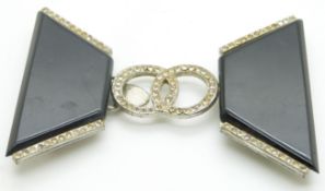 Art Deco buckle set with paste, width 8cm