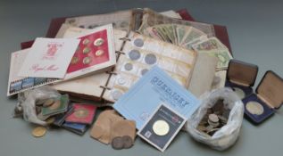 An amateur collection of UK and overseas coinage, George III onwards includes small silver content