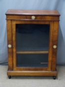 19thC inlaid walnut pier cabinet W75 x D31 x H103cm