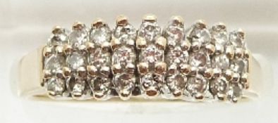 A 9ct gold ring set with diamonds, 3.6g, size O