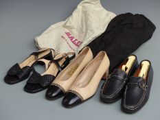 Three pairs of vintage Ferragamo ladies shoes