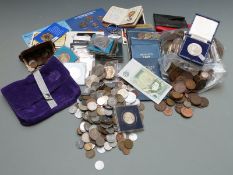 An amateur collection of UK and overseas coinage, crowns coin packs etc, George III onwards