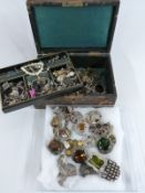 A collection of brooches including miracle, Mizpah, silver dragon bracelet, filigree keris brooch,