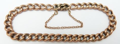 A 9ct rose gold curb link bracelet, 7.3g