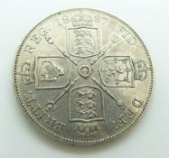 Victoria 1887 double florin, VF