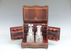 19thC mahogany tantalus with lift up hinged front and top and hinged side panels